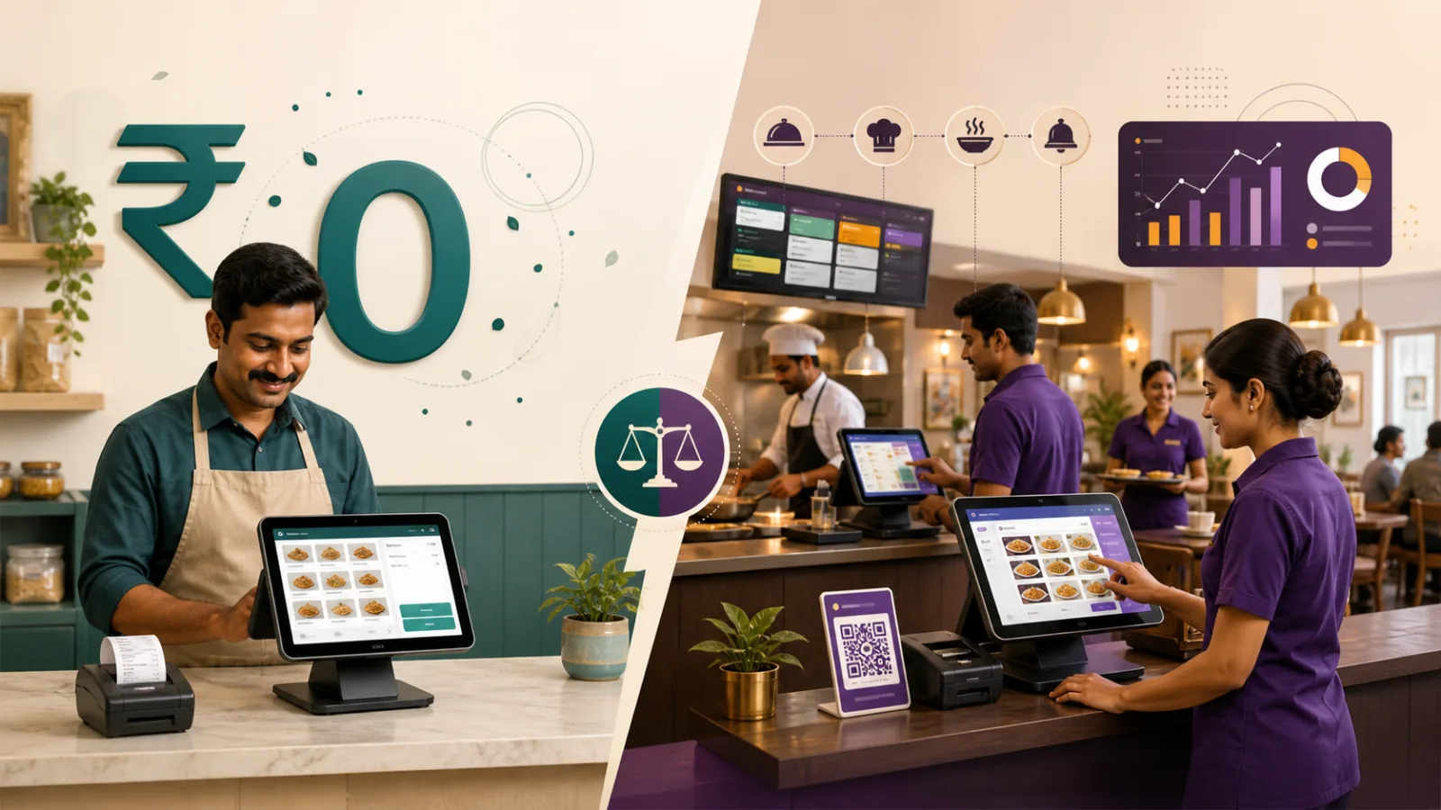 Comparison of Free Starter and Professional POS plans